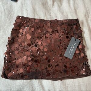 Sans Souci Brown Sequin Mini Skirt